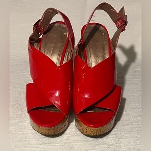 BCBGeneration Red Platform Sandals